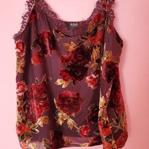 Red floral camisole